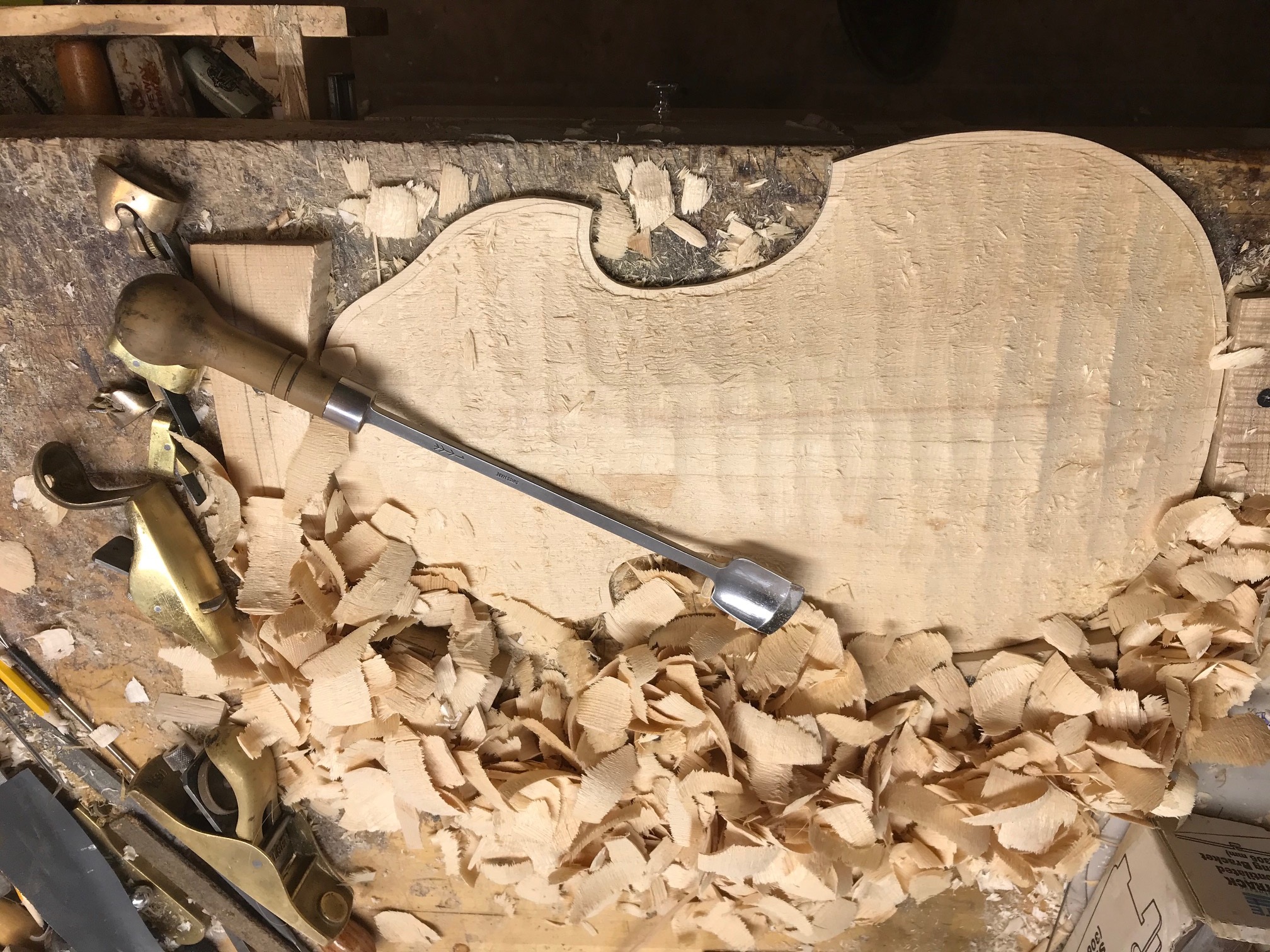 Carving custom violin/viola plate...